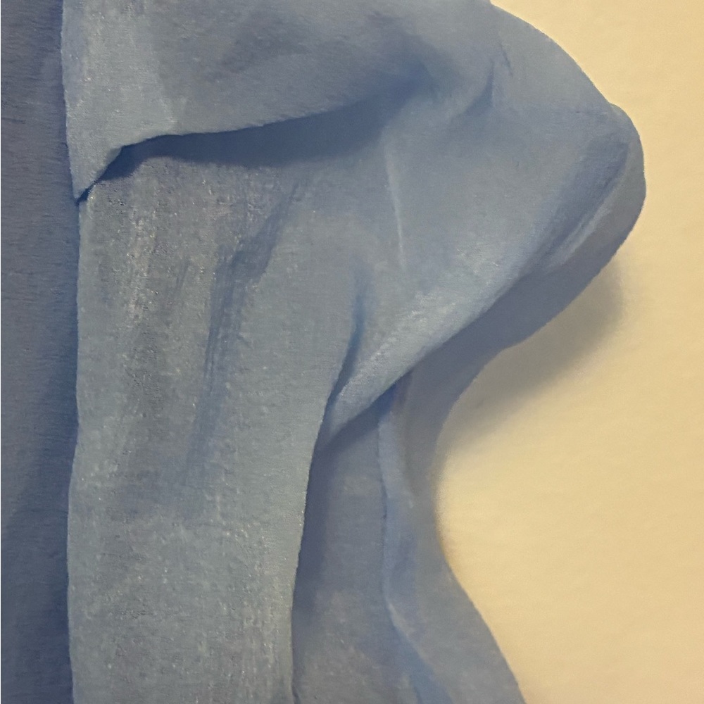 NWT Light Blue Sheer Drop Waist Tiered Midi Dress Small - Picture 5 of 6